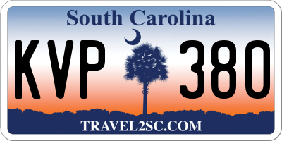 SC license plate KVP380