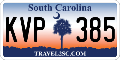 SC license plate KVP385