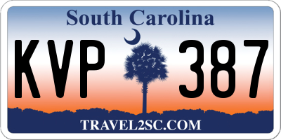 SC license plate KVP387