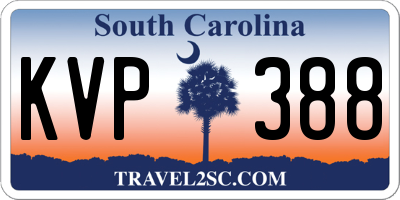 SC license plate KVP388