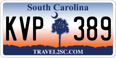SC license plate KVP389