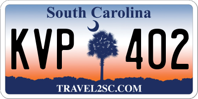 SC license plate KVP402