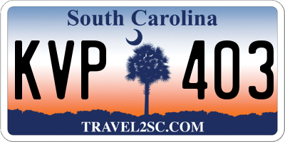 SC license plate KVP403