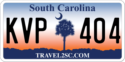 SC license plate KVP404