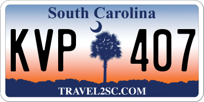 SC license plate KVP407