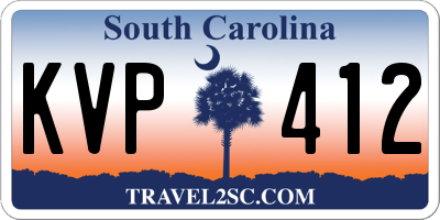SC license plate KVP412