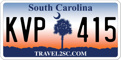 SC license plate KVP415