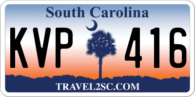 SC license plate KVP416