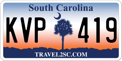SC license plate KVP419