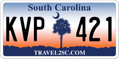 SC license plate KVP421