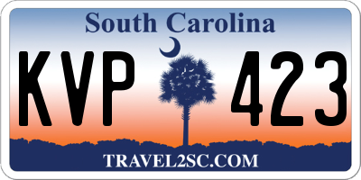 SC license plate KVP423