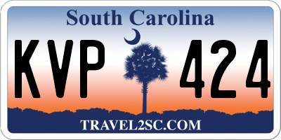 SC license plate KVP424