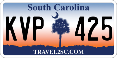 SC license plate KVP425