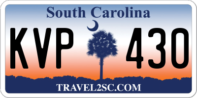 SC license plate KVP430