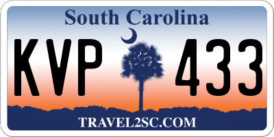SC license plate KVP433
