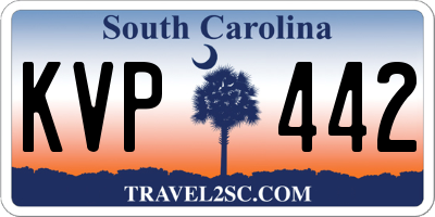 SC license plate KVP442