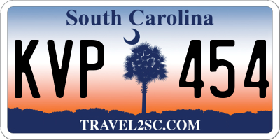 SC license plate KVP454