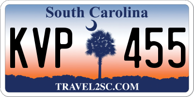 SC license plate KVP455