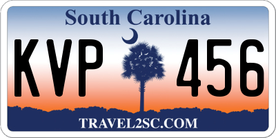 SC license plate KVP456