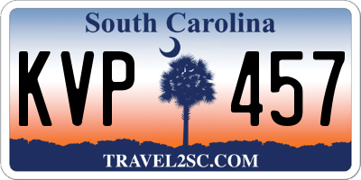 SC license plate KVP457