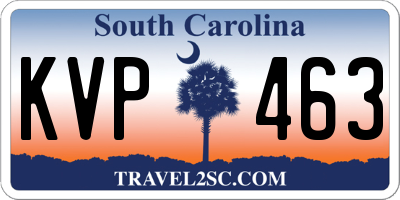 SC license plate KVP463