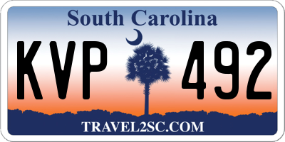 SC license plate KVP492