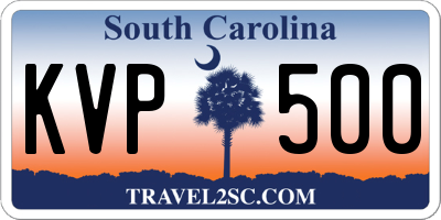 SC license plate KVP500