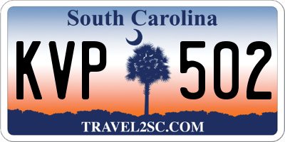 SC license plate KVP502