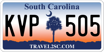 SC license plate KVP505