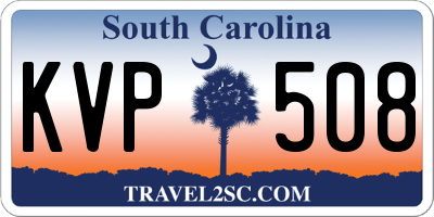 SC license plate KVP508