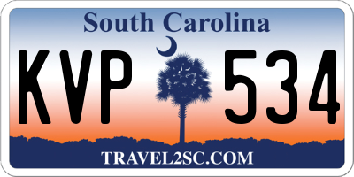 SC license plate KVP534