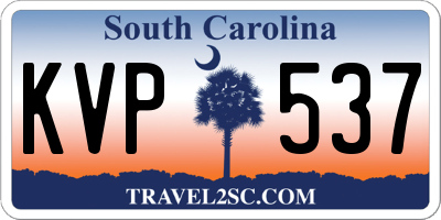 SC license plate KVP537