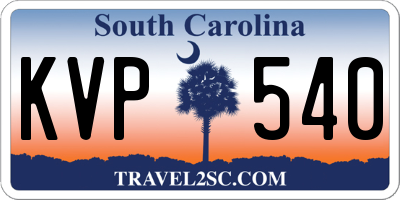 SC license plate KVP540