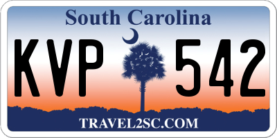 SC license plate KVP542