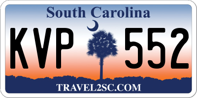 SC license plate KVP552