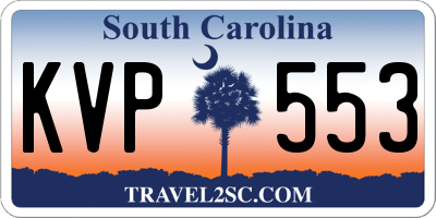 SC license plate KVP553