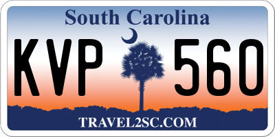 SC license plate KVP560