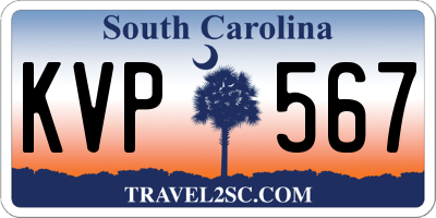 SC license plate KVP567