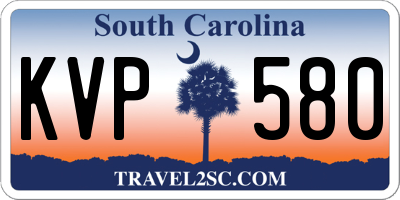 SC license plate KVP580