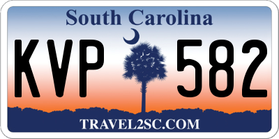 SC license plate KVP582