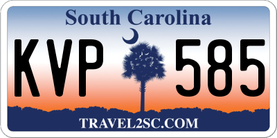 SC license plate KVP585