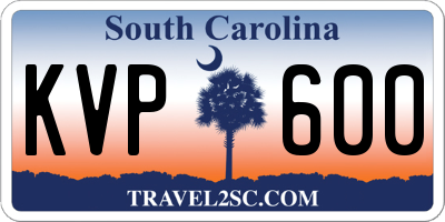 SC license plate KVP600
