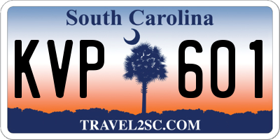 SC license plate KVP601