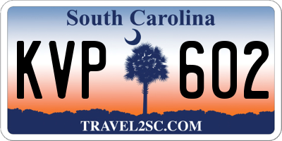 SC license plate KVP602