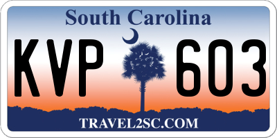SC license plate KVP603