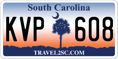 SC license plate KVP608