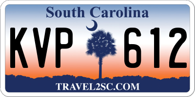 SC license plate KVP612