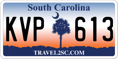 SC license plate KVP613