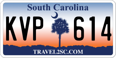 SC license plate KVP614