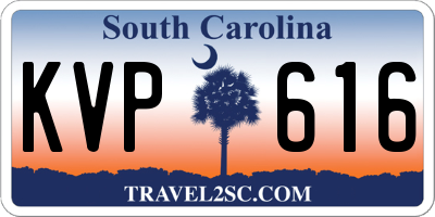 SC license plate KVP616